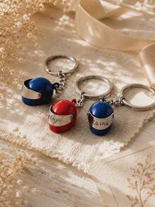 Custom Motorcycle Helmet Keychain-Personalizable With Initials; A Special Gift For Motorcycle Enthusiasts Or A Gift For A Dad Who Rides. - New Helmet Keychain - View 6