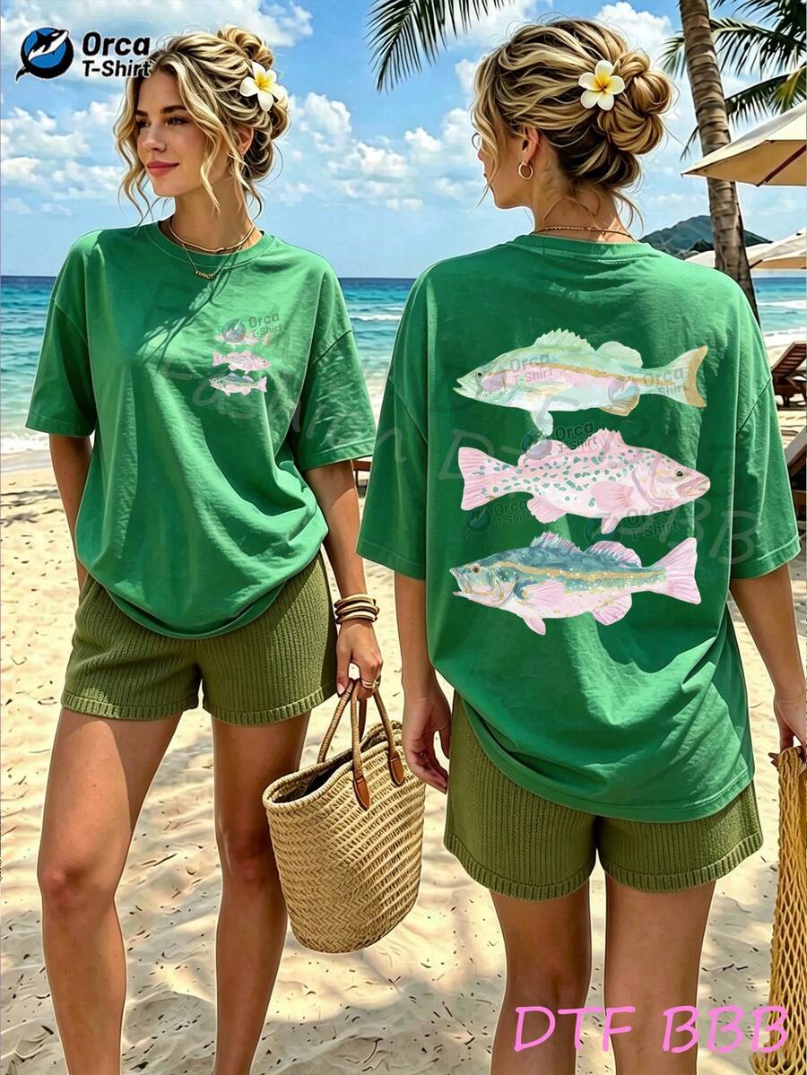 Women T-Shirts - 綠色 - 查看 1