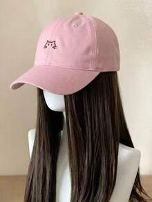 1pc Minimalist Line Cat Embroidery Baseball Cap, Soft And Comfortable Washed Cotton Fabric, Multiple Colors Available. Adjustable Brim, Curved Visor To Flatter Face Shape, Daily Sun Protection, Casual Versatile All-Match Baseball Cap - Multicolor - View 9