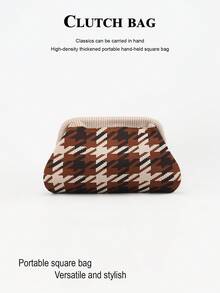 Women's Handheld Makeup Bag, Geometric Striped Crochet Cosmetic Storage Pouch, Travel/Shopping Use, Perfect Match For Vacation Outfits - Multicolor - View 12