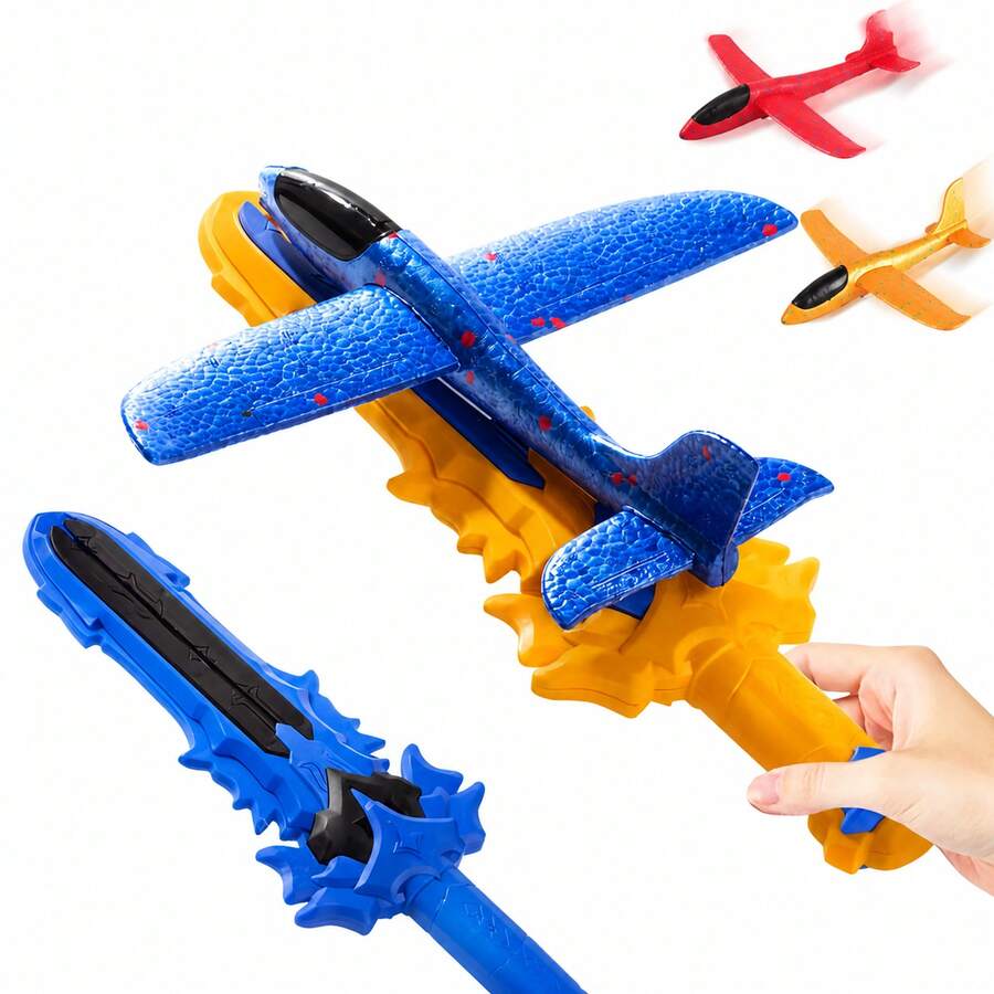 Kids Foam Throwing Glider Airplane Toy, Two Flight Modes For Indoor And Outdoor Play, Parent-Child Interactive Outdoor Foam Hand Throw Glider Airplane Toy - Multicolor - View 1