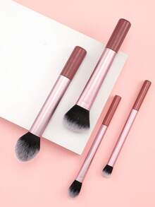 Set Kuas Makeup Multifungsi 2/4/6 Buah dengan Bulu Sintetis Ultra Lembut, Dilengkapi 2 Spons Kecantikan Bentuk Tetesan Air Mata, Kuas untuk Bedak, Perona Pipi, Alas Bedak, dan Perona Mata, Set Alat Kosmetik Portabel untuk Perjalanan, Cocok untuk Wanita Pemula dalam Makeup. - Berwarna merah muda - View 5
