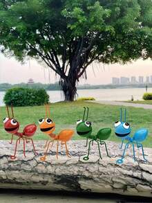 4pcs Colorful Metal Ant Figurines, Suitable For Indoor And Outdoor Decoration, Garden Party, Holiday, Office And Wedding Decor - Style a - View 5