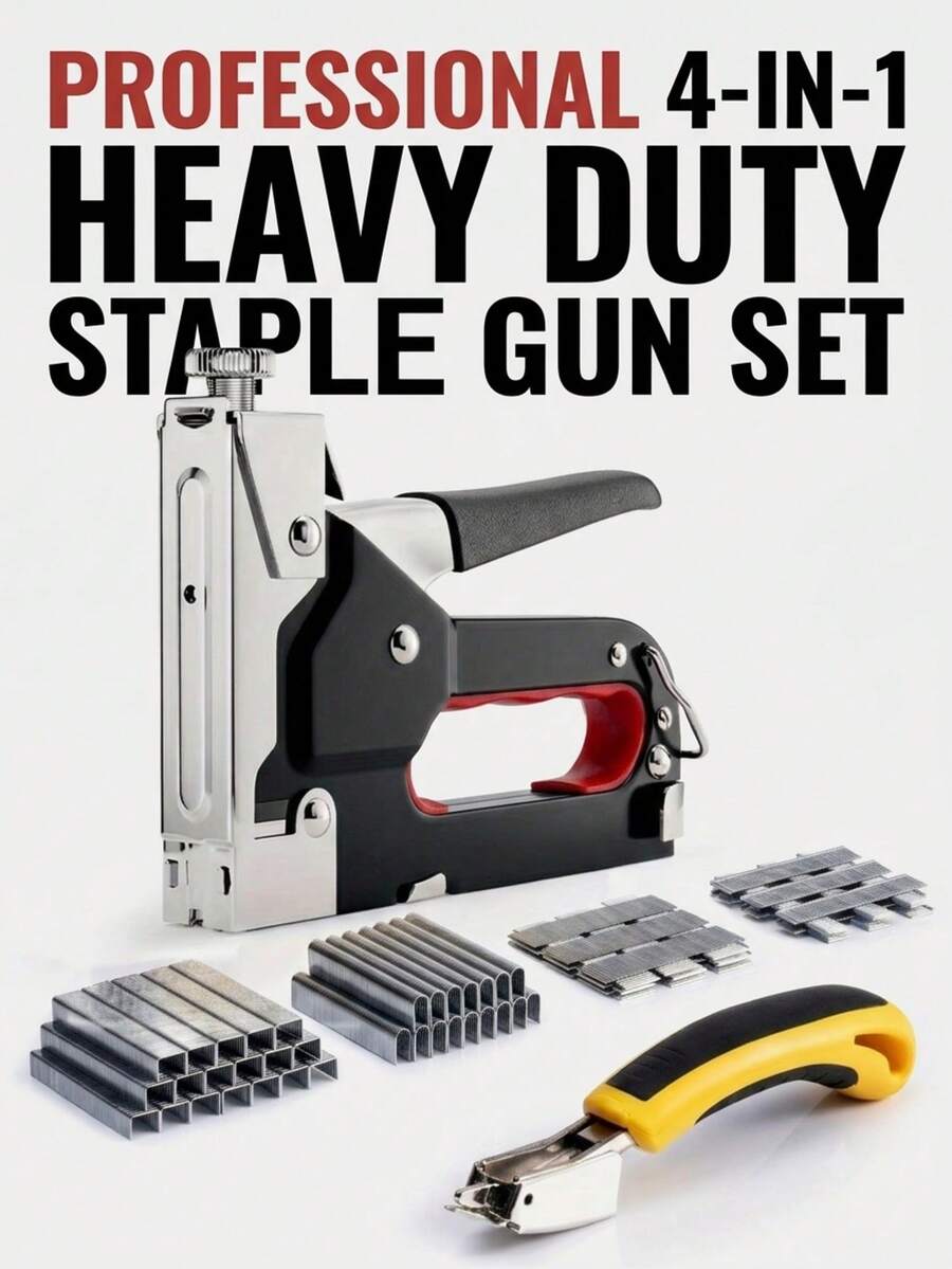 1/2/3set, 4-In-1 Multi-Function Heavy Duty Nail Gun, Adjustable Force Fast Nailer, Labor-Saving Durable Manual Stapler - Adjustable Force, Fast Nailing, Long-Lasting, Time-Saving, Suitable For Home Repair, Woodworking, Gardening, School Crafts, Office Document Binding, Daily Workshop Operations. Heavy Duty Labor-Saving Multi-Function Men's Tool, 4-In-1 Durable Home Tool, Adjustable Force Efficient Work Tool, Fast Nailing Portable Gardening Tool, Labor-Saving Convenient School Supplies, Multi-Function Time-Saving Office Binding Supplies