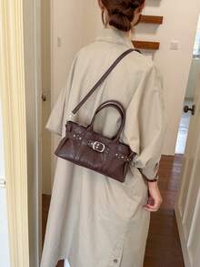 Minimalist Women's Handbag 2026 Fashion New Style Exquisite High-End Chic Rivet Luxury Shoulder Crossbody Bag - Brown - View 9