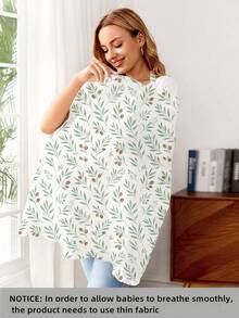 1pc Comfortable Breathable Multifunctional Nursing Cover, Anti-Exposure Pure Cotton Exquisite Printed Pattern Nursing Apron, Mommy Outing Nursing Cover, Breastfeeding Cover, Suitable For All Seasons - Multicolor - View 6