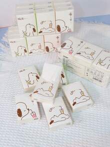 8/16/32/72/144pcs, 8pcs/Pack Cute Cartoon Puppy Print Pocket Tissues, Portable Mini Facial Tissues, Disposable Handkerchiefs, Suitable For Party Gifts And Daily Use - Multicolor - View 5