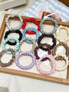 40/20/10pcs/Set Scrunchies, High Elasticity Non-Damaging Hair Accessories, Simple Fashion Hair Ties - Suitable For Girls And Teenagers, Daily Wear, Vacation, School, - Multicolor - View 5