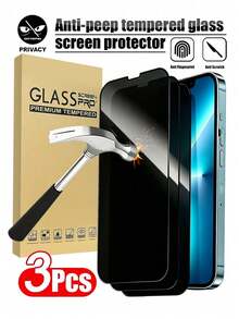 3 buah Pelindung Layar Kaca Tempered Pelindung Privasi Layar Penuh, Kompatibel dengan Apple 17/17 Pro/17 Pro Max/17 Air/15/15 Plus/15 Pro/15 Pro Max/16 Pro Max/16/16 E/16 Plus, Melindungi Privasi Layar, Aksesori Ponsel - 3 buah definisi tinggi - View 27