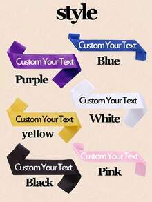1pc Customized Text Ribbon, DIY Party Sash, Customized Graduation Sash, Suitable For Bachelorette Party And Wedding Ceremony, Solid Color Customizable Name And Blessing, Unique Birthday Gift For Friends And Family - Multicolor - View 4