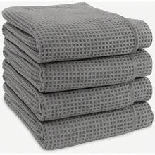 S&INC. Single-Sided Waffle Microfiber Bath Towels, 2 Pack, Quick Dry, Super Absorbent, Lightweight Bathroom Towels, Size 30in * 60in, Weight 420GSM - Grey - View 1