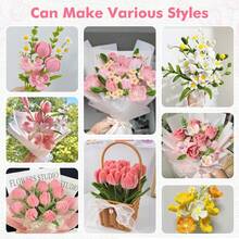 301/506Pcs Colorful Chenille Stem DIY Flower Bouquet Craft Set With Tutorial Video, All-In-One Complete Kit For Beginners, Thanksgiving Holiday Birthday Gift & Party Home Decoration Handmade Art Supplies - Pink Series - View 6