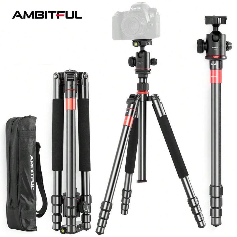 Ambitful GM01 KIT Tripod With Ball Head, Portable Camera Tripod And Ball Head Combination Set, Suitable For DSLR And Mirrorless Camera Photography - View 1