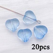 20pcs Glass Transparent Heart-Shaped Perforated Beads Jewelry Making DIY Earrings Pendant Various Design Charms For Jewelry Making Bracelets Necklace - Multicolor - View 13