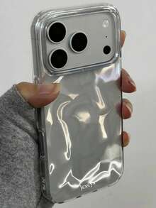 閃亮亮片不規則水波紋亮面 IMD 手機殼，適用於 iPhone 17 Pro Max 17 Pro 17 16 Pro Max 16 Pro 16 15 Pro Max 15 Pro 15 14 Pro Max 14 Pro 14 13 Pro Max 13 Pro 13 12 Pro Max 12 Pro 12 11，可愛櫻桃紅亮面軟殼，時尚 Y2K 女孩禮物 - 銀色 - 查看 4