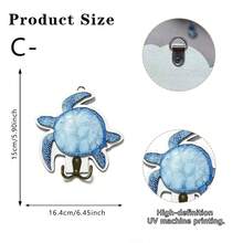 1pc Ocean Theme Wooden Wall Hook With Starfish Turtle Octopus Shell Design Metal Hanging Hook For Coats Hats Keys Bags Small Items Home Decor Bathroom Kitchen Bedroom Entryway Wall Mount Organization Storage Solution - Multicolor - View 11