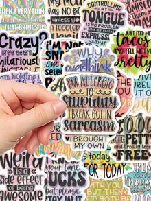 50pcs Sarcastic Stickers Decoration Handbook Laptop Cell Phone Case Luggage Decals - Multicolor - View 6