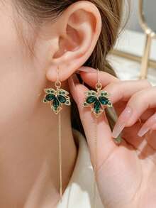 1 Pair Of Fashionable Personalities Long Maple Leaf Earrings Suitable For Women's Daily Commuting ﻿ ﻿ - Red - View 7