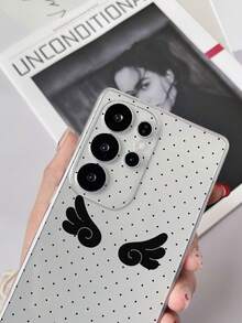 1 buah Casing Ponsel TPU Transparan Tahan Guncangan Motif Sayap Malaikat Polka Dot Kompatibel dengan Galaxy S23 Ultra/A14/A24 Ponsel Android Note 12 Pro/Pixel 8/8 Pro/9 Pro XL - MultiWarna - View 2