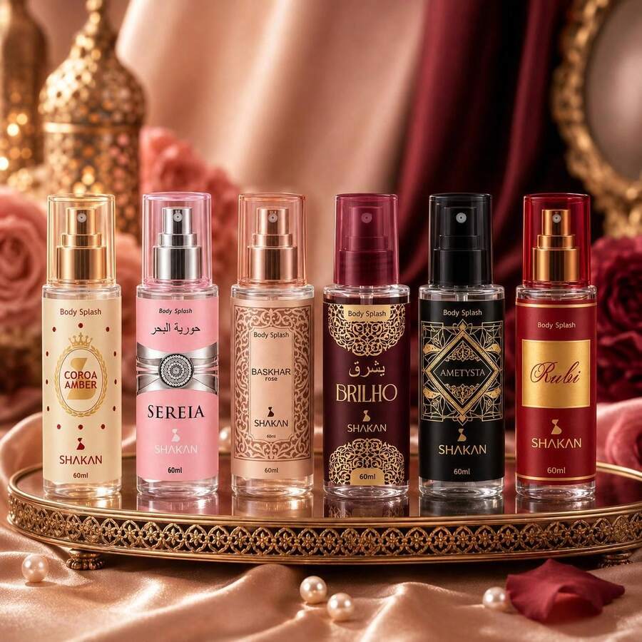 Body Splash Árabe Feminino 60ml Kit Presente Fragrâncias Marcantes - kit 6 coleção árabe completa 60ml - Visão 1