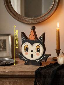 6pcs/3pcs/1pc Vintage Halloween Decor, Indoor Desktop Tray Ornament, Cute Ghost Pumpkin Black Cat Skeleton Witch Owl Home Decor, Vintage Decoration, Cute Ghost, Pumpkin, Black Cat, Skeleton, Witch Owl, Housewarming Gift, Warming Gift, Party Gift, Halloween, Halloween Decoration, Autumn Decor, Halloween Ornament - Flat Style - View 2