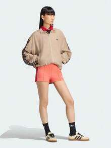 Adidas Originals Women's CHECKS TT Jacket Woven Hoodless Outerwear LE8307 - Brown - View 6