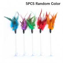 Cat Toy Set, Artificial Feathers, Indoor Cat Toys, Cat Feather Toy With Suction Cup Base, Relieve Boredom - View 12