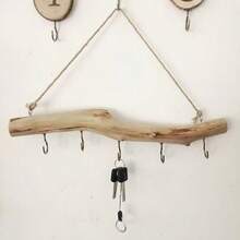 1pc Rustic Wooden Driftwood Wall Hook, Branch Style Hanging Rack For Small Items And Keys, Home Kitchen Storage Accessory, Practical Hook, Bathroom Storage Rack, Home Bathroom Decor/Christmas Decoration - Multicolor - View 7