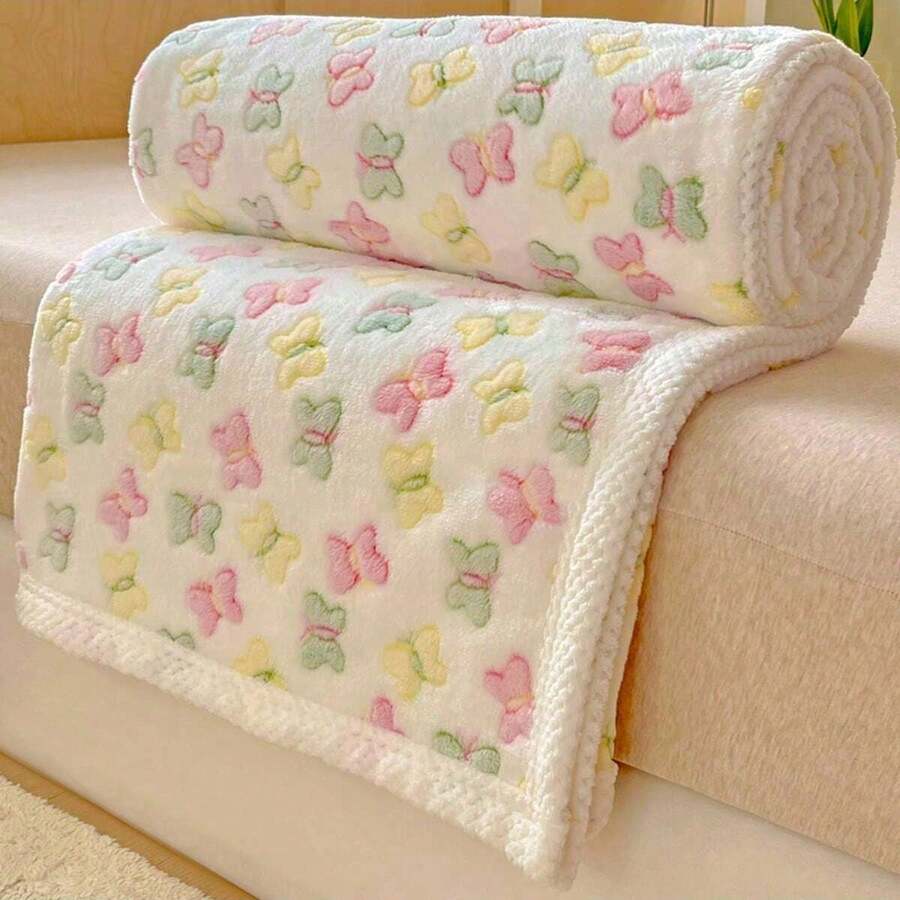 1pc 70x100cm Baby Blanket, Cute Cartoon Pattern, Suitable For All Seasons, Soft & Comfortable, Newborn Gift, Essential For Baby Room - Multicolor - View 1