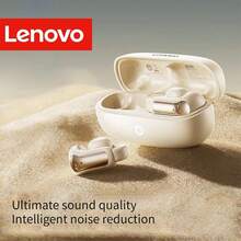 Lenovo EA400 Clip-On Bluetooth Earbuds, Long Battery Life, ENC Clear Calls, Wireless Music Earphones - Moon Rock White - View 2