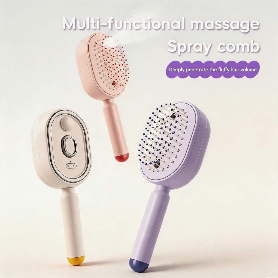 ICEWLESS Multifunctional Nano Mist Hair Brush, Portable Scalp Massager & Styling Comb, Creates Smooth Shiny Hair, Hydrating Hair Care Tool, Suitable For Daily Use, Easy To Clean, For Women, 300mAh