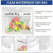 Fishing Bait Storage Bags - 10/20PACK Durable Clear Organizer For Soft Plastic Baits, Lures, Tackle And Fishing Gear - Waterproof And Reusable Size" 9.45"(10pcs - Clear - View 3