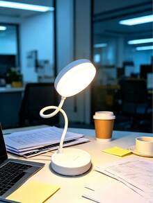 Guanova 1 Peça Luminária de Mesa, Troca de Luz de 3 Cores (Branco / Neutro / Quente), Com Função de Suporte para Telefone, Flexível e Ajustável (USB Plug-In/Recarregável Opcional), Brilho Regulável, Iluminação de Escritório, Luminária de Quarto, Luminária de Mesa, Luminária de Cabeceira, Luminária de Leitura, Luz Noturna Decorativa, Adequado para Escritório, Quarto, Sala de Estar, Leitura e Aprendizado no Escritório, Cozinha, Iluminação de Quarto, Capacidade da Bateria: 800mAh - Iluminação de três tons - Visão 5