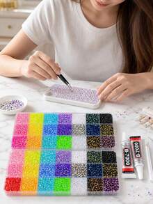 Flat Bottom Rhinestone Set, Multi-Color Handmade Gems Set . Suitable For Diy, Clothing, Shoes Sparkling Jewelry - Colorful Mixed Color Palette, Bedazzler Kit Glue Crafts Book Fabric Decor Nail Art - Multicolor - View 5