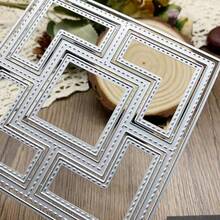 Troquel de metal para hacer tarjetas de rompecabezas cuadradas, molde de papel para relieve, adecuado para scrapbooking, DIY, álbum de fotos y suministros para hacer tarjetas (03) - MC1260 - Ver 4