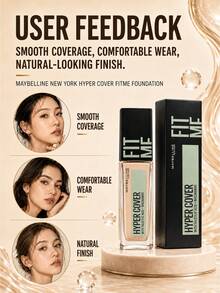 Maybelline Base de Maquillaje Personalizada Versión Impecable 102, Tamaño Completo 30ml, Muestra 18ml, Textura Ligera y Adherente, Alta Cobertura, Larga Duración, Resistente a la Opacidad - Base de maquillaje personalizada impecable 102 - Ver 10