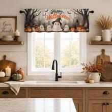 1pc Halloween Cute Ghost Theme Home Decor Curtain, Versatile Short Window Valance, Suitable For Kitchen, Living Room, Bedroom, Holiday Decoration Home Decor Curtain, Versatile Short Window Valance, Suitable For Kitchen, Living Room, Bedroom, Halloween Holiday Decoration - Multicolor - View 9