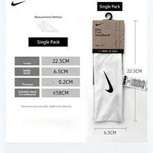 Nike 運動髮帶 封閉式髮帶 快乾吸汗 健身籃球網球 白色 - 非開放 白色 速乾材質 - 查看 6