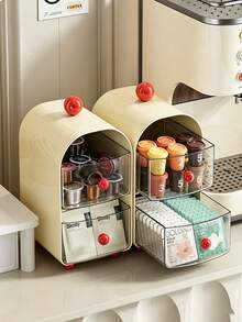 Coffee Station Desktop Tea Bag Storage Box Drawer Style Office Dining Table Organizer Capsule Coffee Storage Rack - Multicolor - View 14