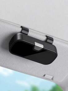 Car Sun Visor Fashion Glasses Storage Box, Car Fashion Glasses Storage Box With Scratch-Resistant Velvet Lining, Universal Vehicle Storage Box, Suitable For Fashion Glasses, Tickets And Cards, Snap Button One-Click Open Design, Convenient To Take And Put - A - View 1