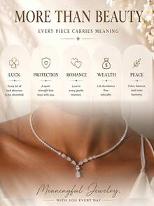 outingfit Nuevo estilo de collar geométrico ajustable con corte cruzado y strass, cadena de clavícula de lujo de alta gama, joyería de diseño de nicho - Plateado - Ver 4