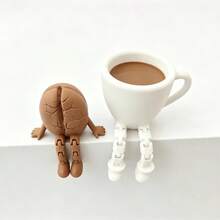 2件組 Coffee Buddy 咖啡夥伴雕塑 桌面裝飾 3D列印咖啡角落迷你小雕像 - A - 查看 8
