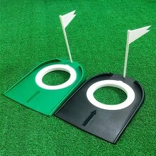 Golf Hole Cup, Indoor/Outdoor Golf Putting Trainer, Putting Green Practice Cup, Detachable Inner Ring With 2 Modes Flexible Switching, Green/Black Optional - Multicolor - View 7