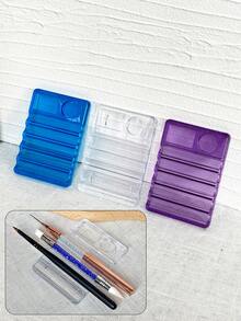 Minimalist Transparent Nail Art Pen Holder, Lightweight Pen Stand With Carved Design, Multifunctional Desktop Storage Tool, Professional Nail Salon Pen Organizer - Multicolor - View 4