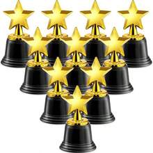 1/6/20pcs Mini Five-Pointed Star Trophy, Gold Star Commemorative Ornament, Shiny Gold Trophy With Black Base, Compact Size For Easy Bulk Storage And Distribution, Suitable For Competition Awards, Sports Events, Company Recognition, Eye-Catching Party Competition Prizes, Ideal For Event Planners, Can Be Used As Event Gifts - Multicolor - View 5