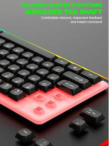 LIMEIDE Mechanical Feel Keyboard And Mouse Set, RGB LED Backlit, USB Wired - 104 Keys - Ideal For Gaming And Office Use Wired Business Office Keyboard Mouse Set - View 7