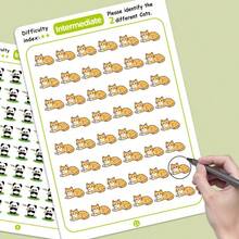 22-Page Spot The Difference Activity Cards, 3 Levels (Beginner, Intermediate, Advanced) Attention Training Game, Children's Observation And Logic Ability Development Educational Toy, Children's Brain Learning Game - Multicolor - View 5