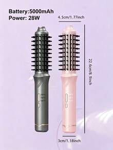 Portable Wireless Hair Straightener Brush, Fast Heating, Constant Temperature Anti-Scald Design, USB Charging, Exquisite And Lightweight, Suitable For Home And Travel, Perfect Gift For Ladies, Professional Styling Tool, One-Time Straight And Wavy Hairstyles, 5000mAh Battery Capacity - Multicolor - View 6