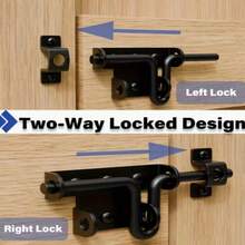 Heavy Duty Black Stainless Steel Security Door Lock, 6.30 Inch, With Keyhole, Suitable For Wooden Fences, Barns And Sheds - No Battery Required, Fence Locking Hardware | Stylish Black Finish | Stainless Steel Lock - A - View 5