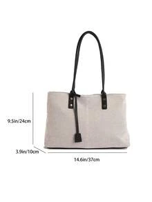 2026 Fashion New High-End Large Capacity Minimalist Elegant Vintage Commuter Shoulder Tote Bag - Black - View 3